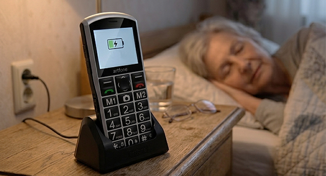 Artfone A400 senior bar phone with large display and tactile keypad